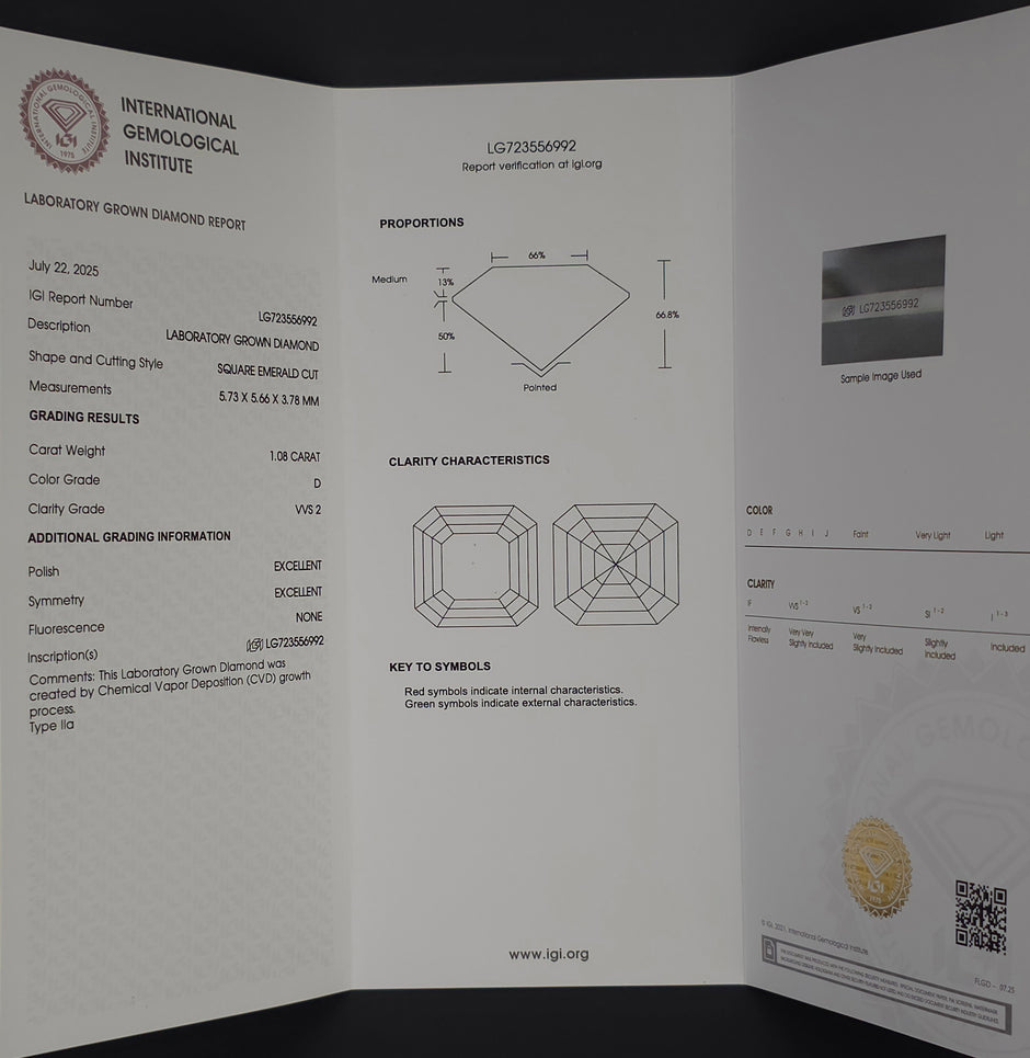 [ 2.16-Carat ] White Lab Diamond Pair