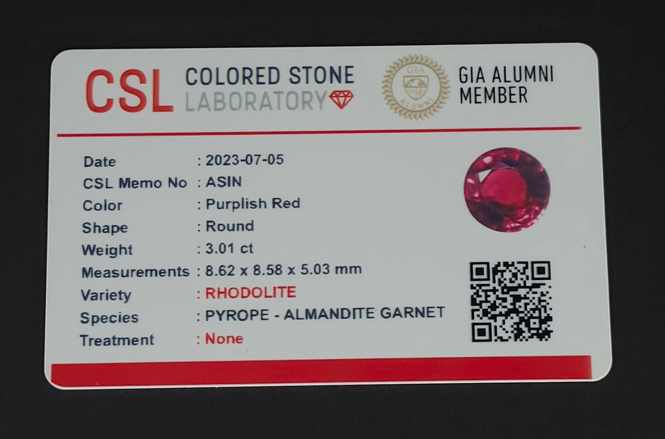 [ 3-Carat ] Rhodolite