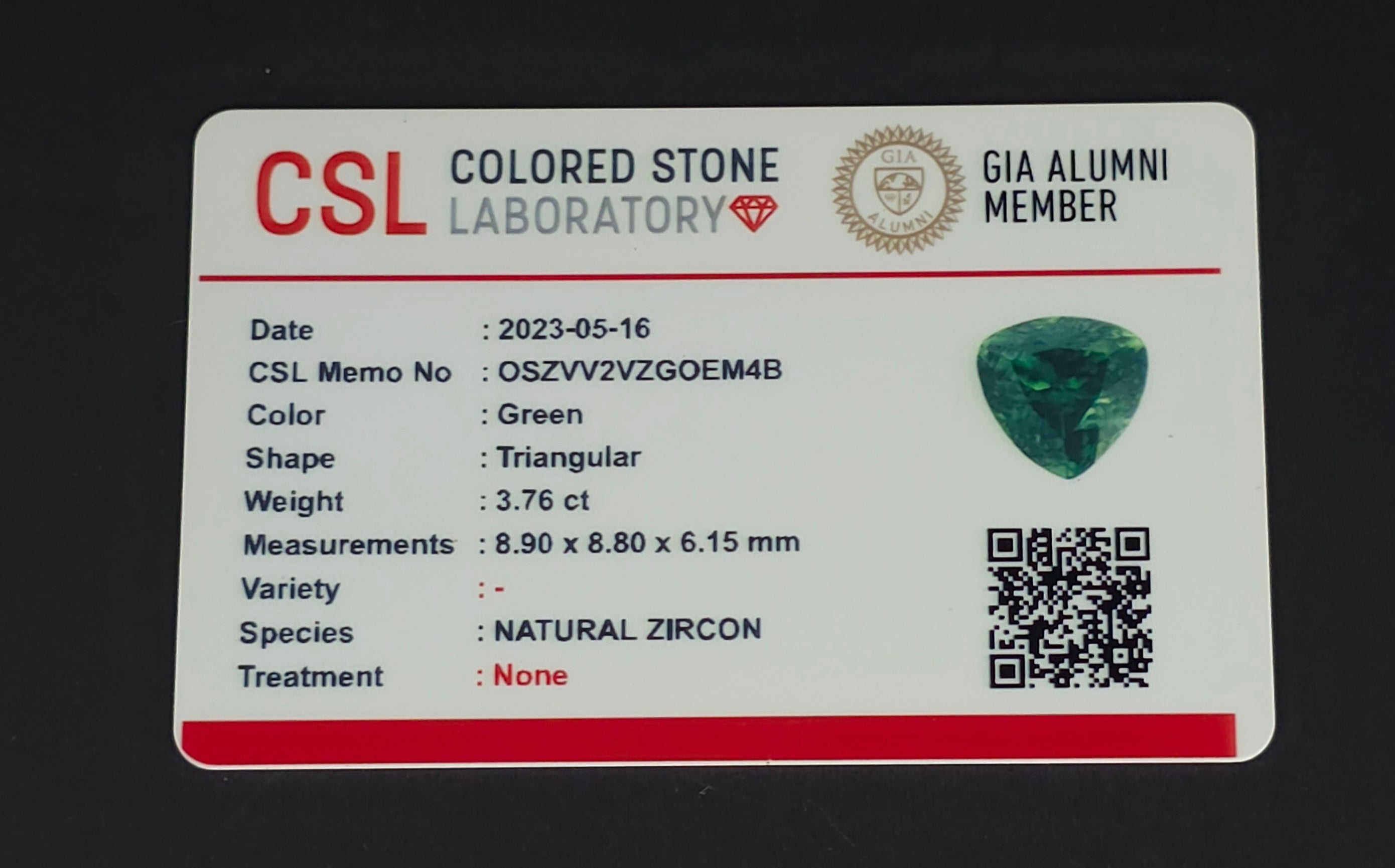 [ 3.76-Carat ] Zircon