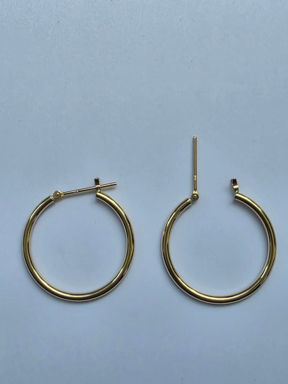 18k Yellow Gold Hoop 2x25
