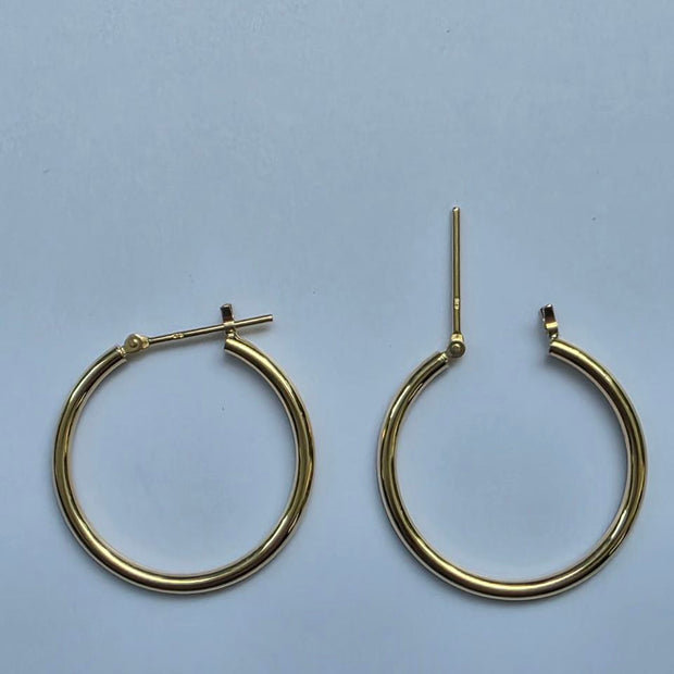 18k Yellow Gold Hoop 2x25