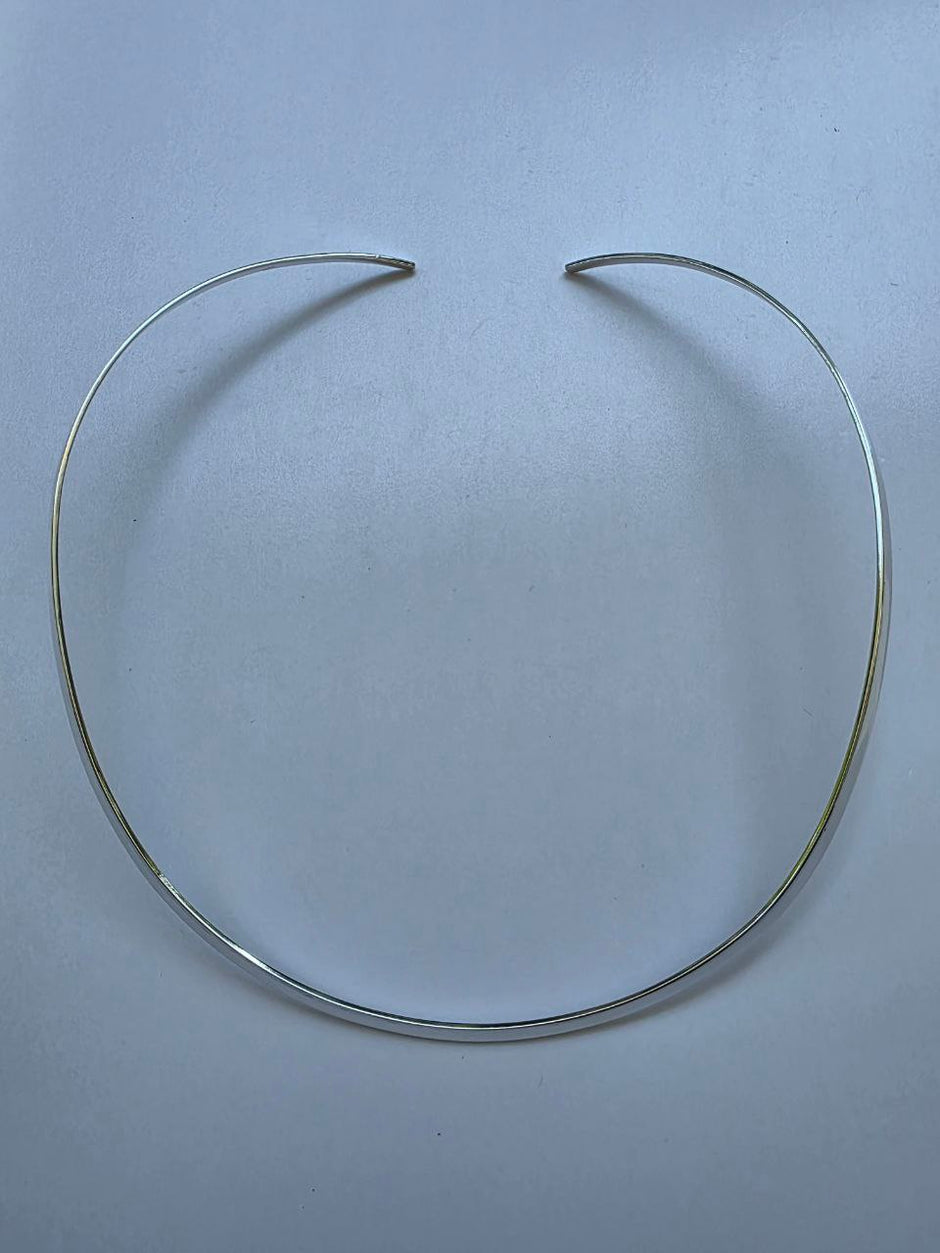 Silver Choker 4mm, curve