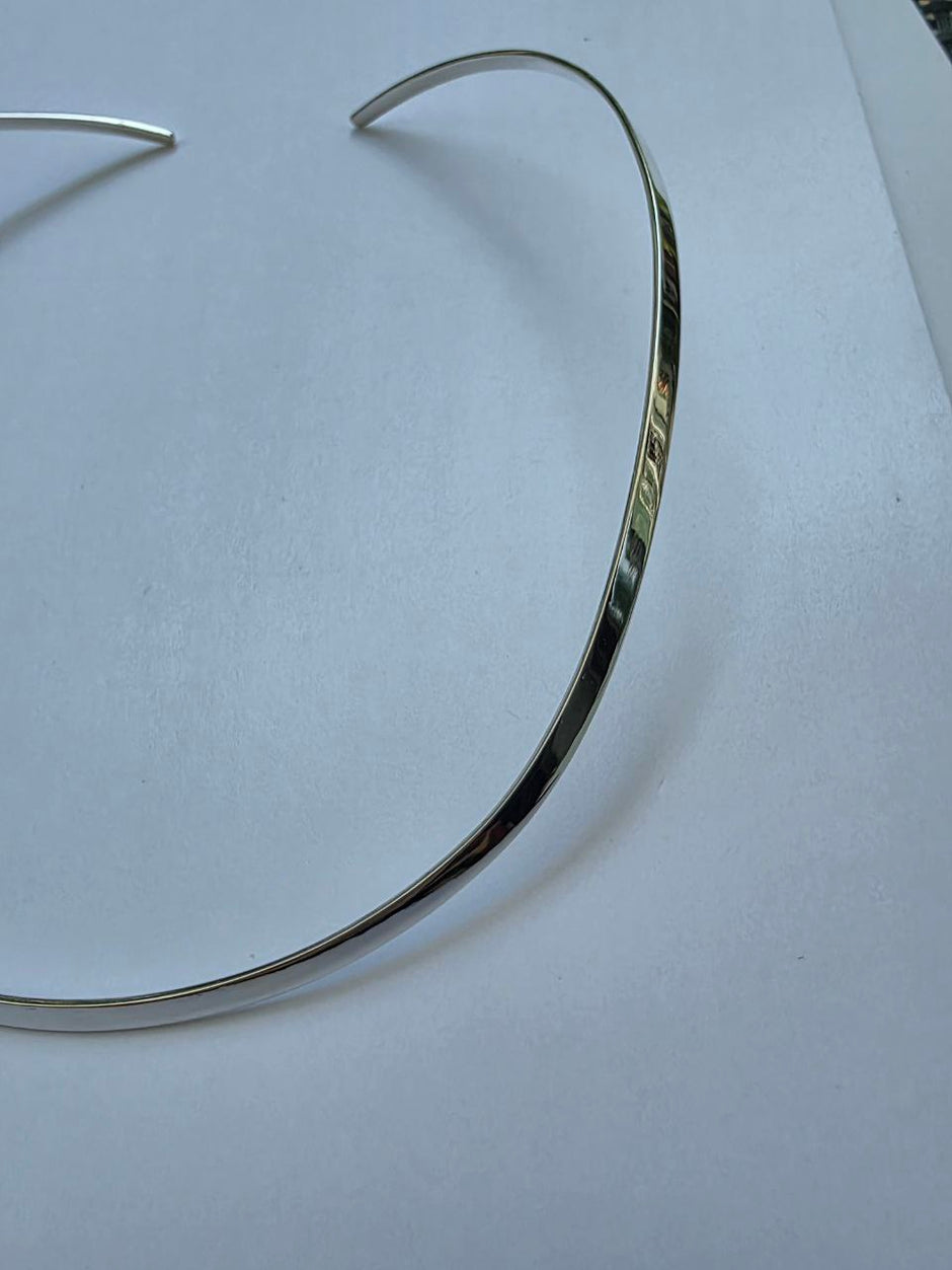 Silver Choker 4mm, curve